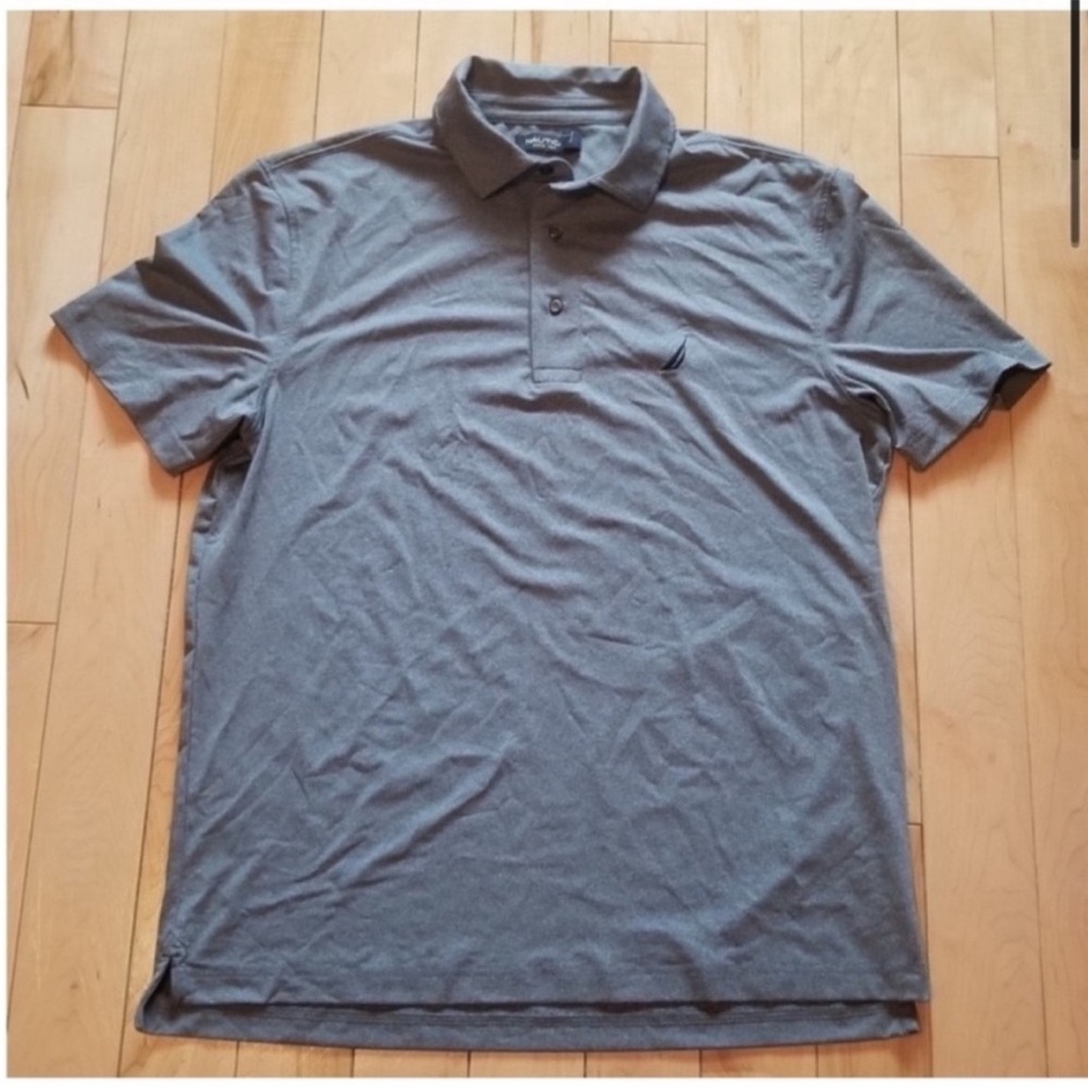 NWT Nautica Navy short sleeved wicking gray polo shirt medium